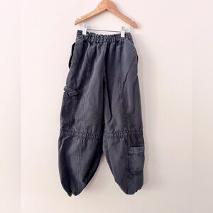Zara Kids Size 10 Twill Jogger Cargo Pants Vintage Black Gray